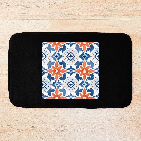 Summer Melange Detailed Ceramic Tile Collection 01 Bath Mats