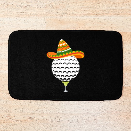 Margarita Golf Ball Mexican Sombrero Bath Mats