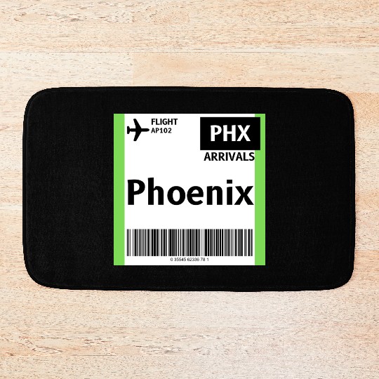 airplane ticket phoenix Bath Mats