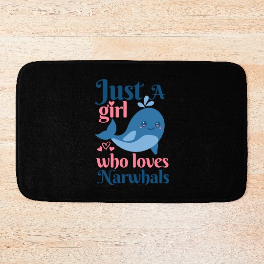 Narwhal Narwhal Lover red Bath Mats