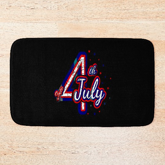 4th July Independence Day United States Vintage Di Bath Mats