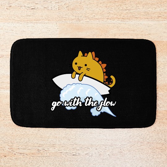 Catzilla Surfer Surf Lover Go With The Flow Bath Mats