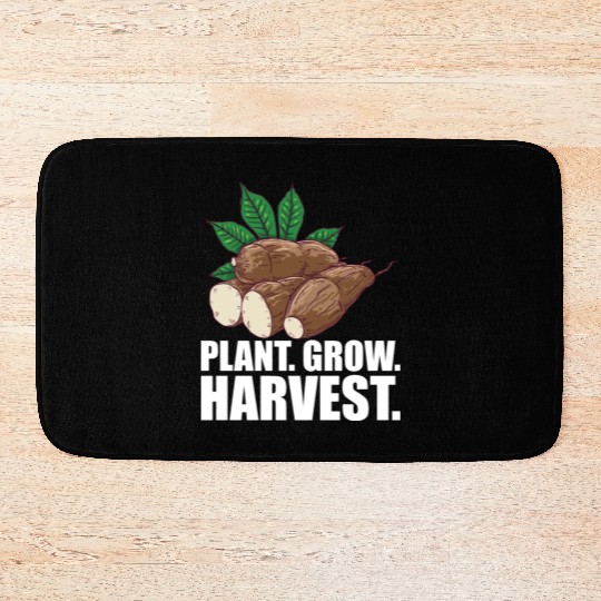 Cassava Farmer Plant Grow Harvest W Bath Mats