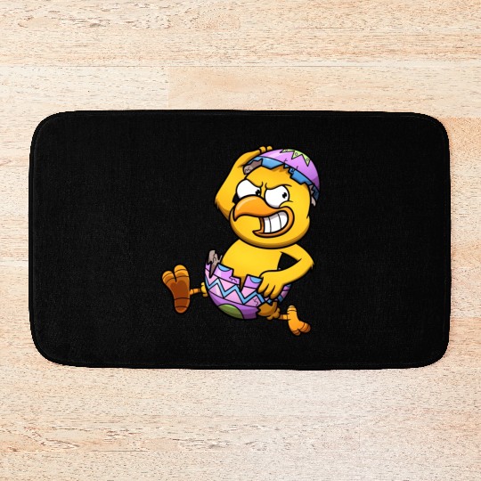 Running Little Chick In An Easter Egg Bath Mats