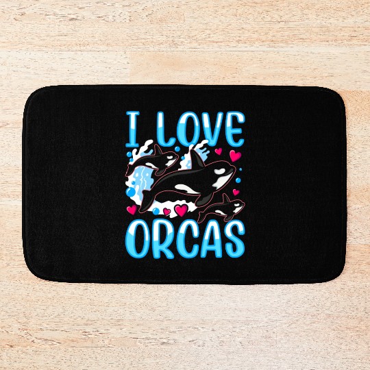 I Love Orcas Whale Protect Orca Sea Bath Mats