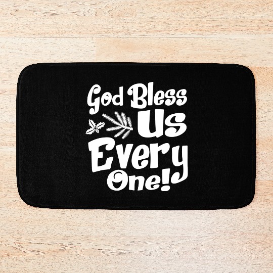A Christmas Carol Charles Dickens God Bless Us Bath Mats