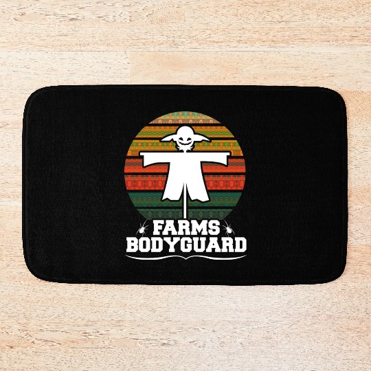 Farm s Bodyguard Farmer Scarecrow Gift Design Idea Bath Mats