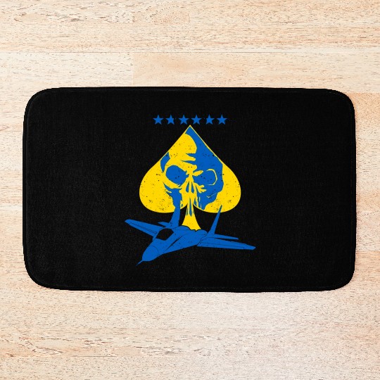 The Ghost Of Kyiv Kiev Ukraine Ace Fighter Pilot Bath Mats
