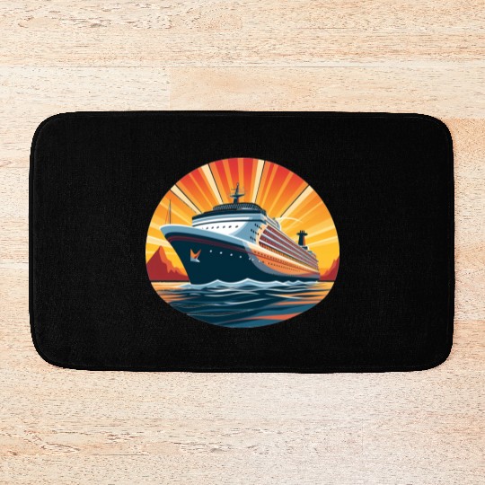 Cruise Ship Family Vacation, cruise, travel Bath Mats