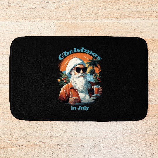 Beachside Santa | "Christmas in July" Festive Bath Mats