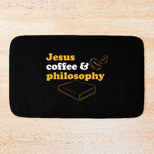 Philosophy Jesus Teacher Science Book Coffee Bath Mats