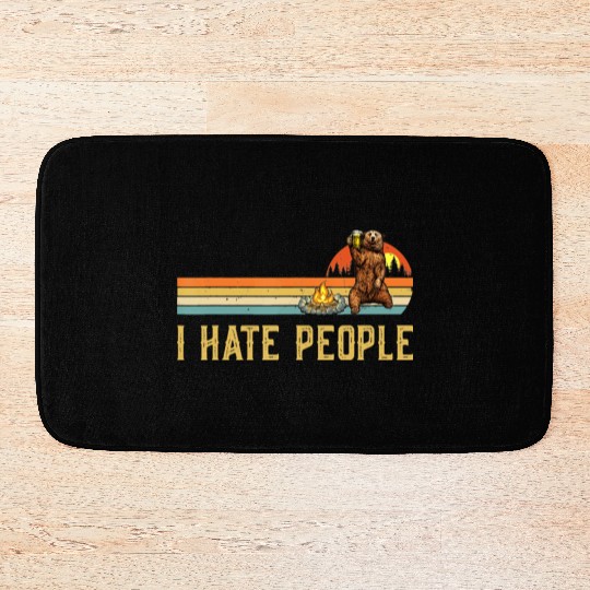 I Hate People Bear Camp Bath Mats