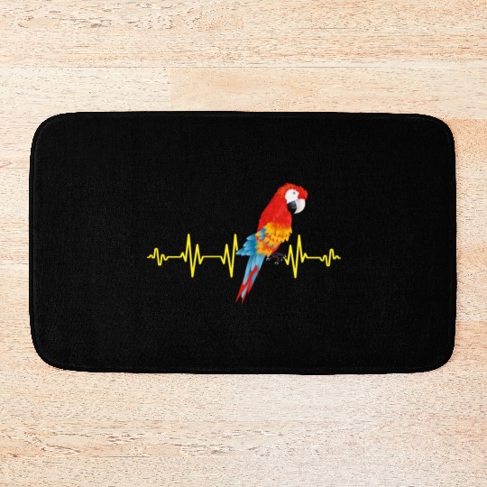 Macaw Heart Beat Parrot lover Macaws Parrots Bath Mats