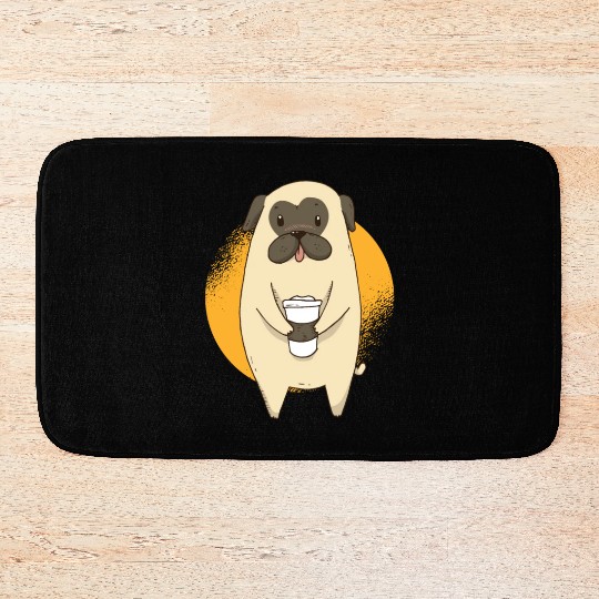 Pug Coffee Bath Mats