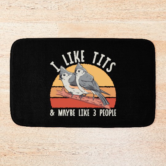 Bird Watcher Retro Vintage Tit Bath Mats