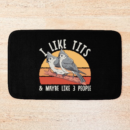 Bird Watcher Retro Vintage Tit Bath Mats
