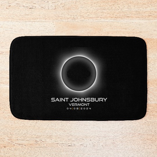 2024 Saint Johnsbury Vermont Eclipse Souvenir Bath Mats