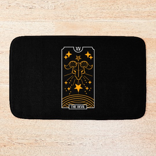 The Devil Black Tarot Card Occultism Devil Gothic Bath Mats