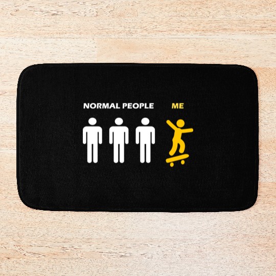 NORMAL PEOPLE VS ME * SKATEBOARDING Bath Mats
