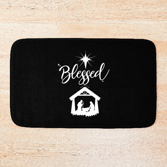 Christian Blessed Jesus Nativity Scene Faith Bath Mats