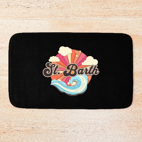 Saint Barthelemy Retro 80s Beach Bath Mats