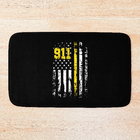 Dispatcher 911 Usa Flag Dispatcher Back Print Bath Mats