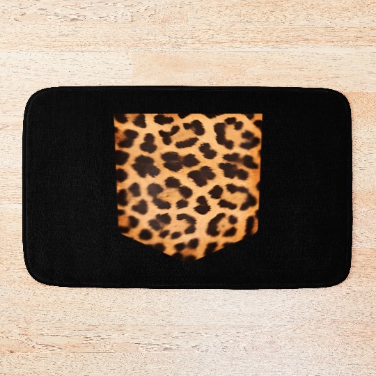Leopard Print Pocket Falls For Bath Mats