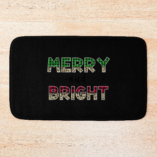 Merry and Bright Christmas Bath Mats