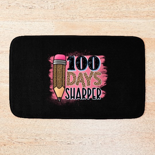 100th Day Of School Teacher 100 Days Smarter Rainb Bath Mats