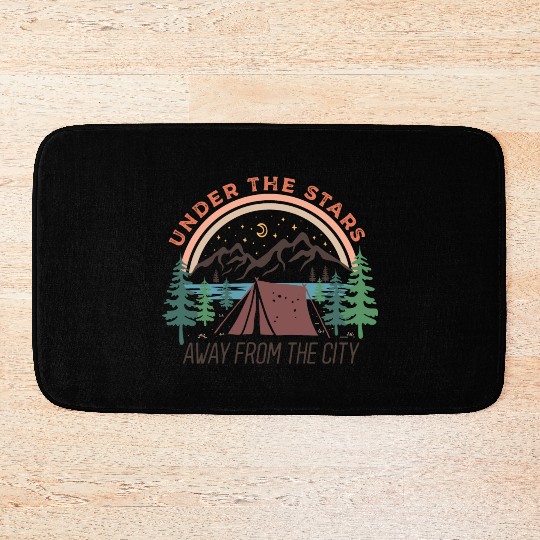 Camping Gifts Happy Camper Campsite Scout Lovers Bath Mats