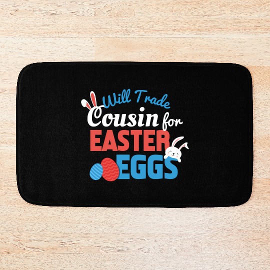 Will Trade Cousin Happy Easter Bunny Ears Eggs Hun Bath Mats