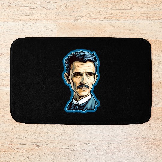 Nikola Tesla Physics Nerd Geek Bath Mats