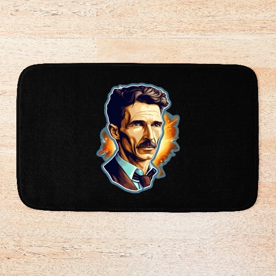 Nikola Tesla Physics Nerd Geek Natural Sciences Bath Mats