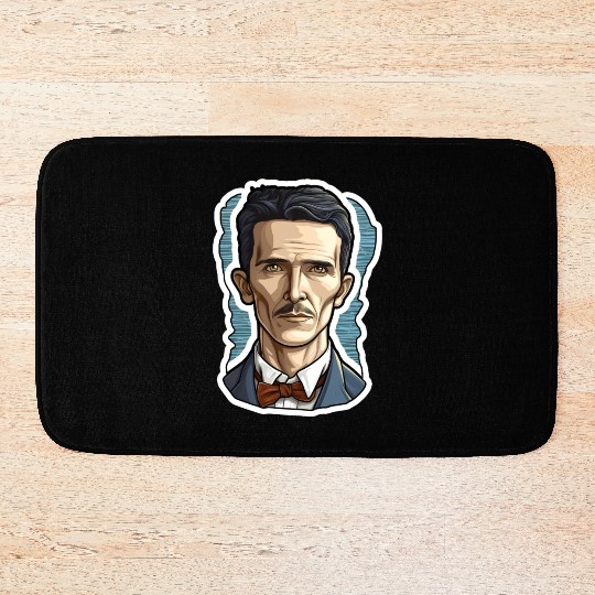 Nikola Tesla Physics Nerd Geek Bath Mats