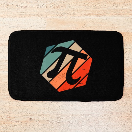 Funny Retro Vintage Math Teacher Pi Day Bath Mats