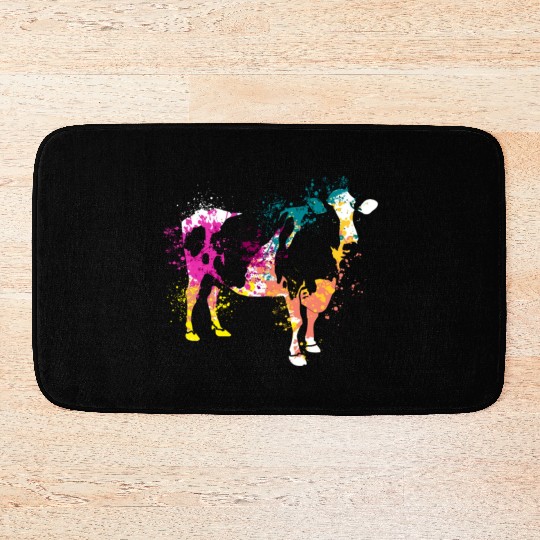 Colerfull Splash Art Farm animals cow Bath Mats