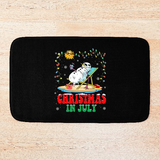 christmas in July snowball Xmas Summer Bath Mats