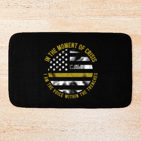 Police And Fire Dispatcher Thin Gold Line Bath Mats