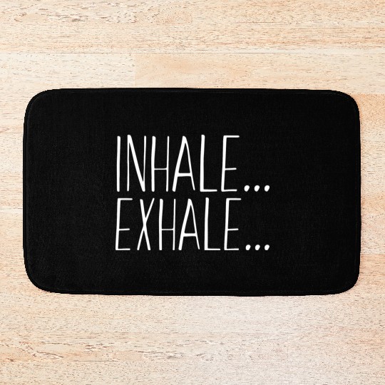 Inhale Exhale Fitness Novelty Graphic Gym Workout Bath Mats