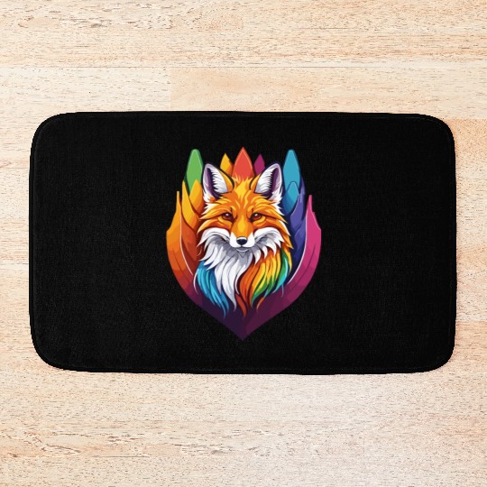 Beautiful colorful Fox Bath Mats