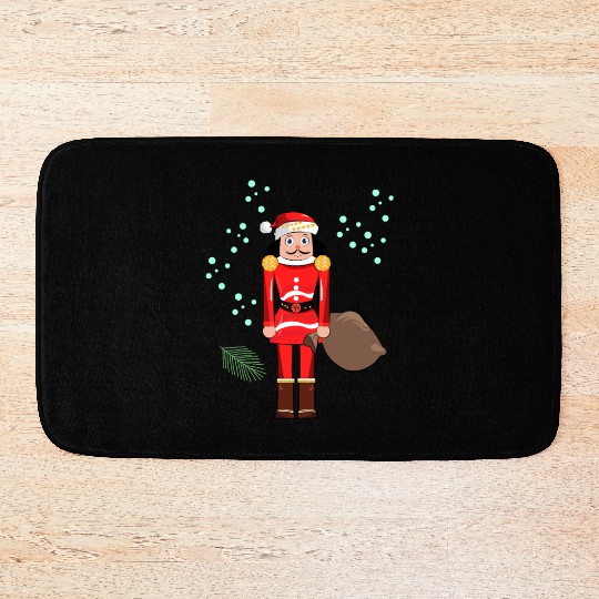 Santa Nutcracker Christmas Bath Mats