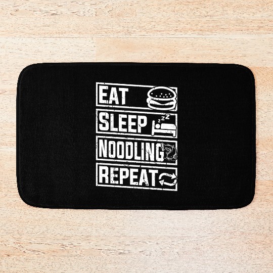 Noodler Eat Sleep Noodling Repeat Flathead Fish Bath Mats