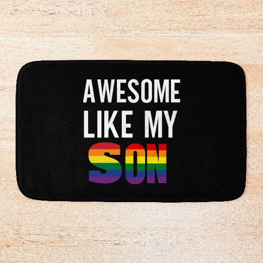 Awesome Like My Son Pride Rainbow Flag Bath Mats