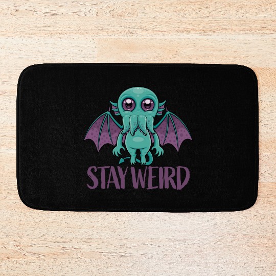Stay Weird Cute Cthulhu Monster Bath Mats