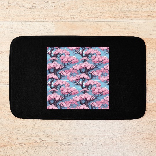 Anime Euphoria: Fantasy Cherry Blossom Dreamscape Bath Mats