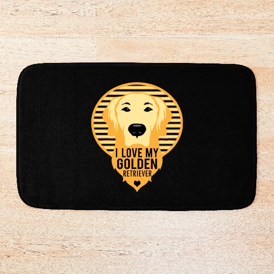 I Love My Golden Retriever Dog S Print Bath Mats