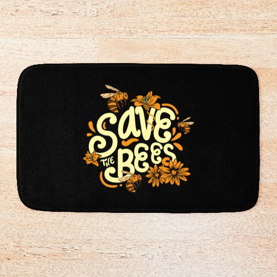 Save The Bees Beekeeper Environmentalist Bath Mats