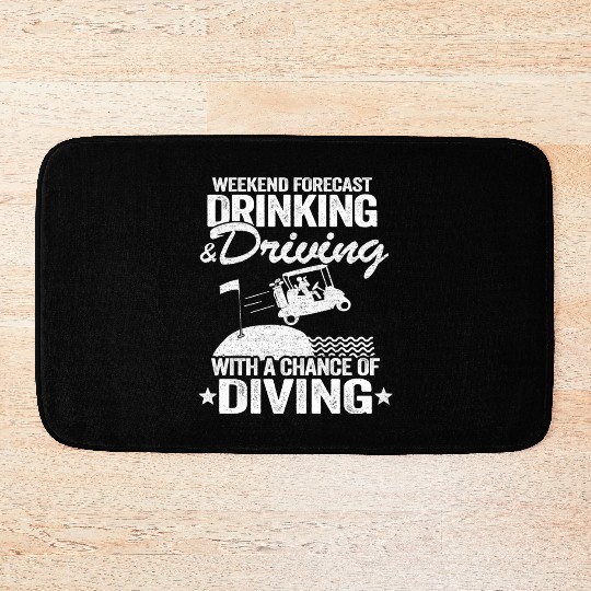 Beer Golf Cart Drinking Driving Diving Golfing Bath Mats