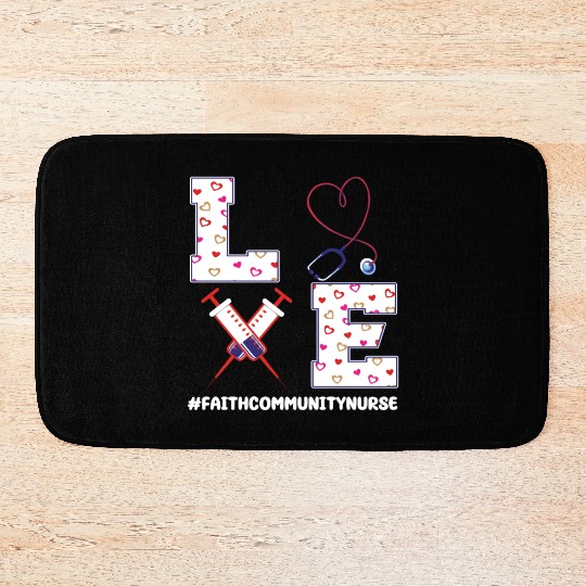 Love Faith Community Nurse Outfit Bath Mats
