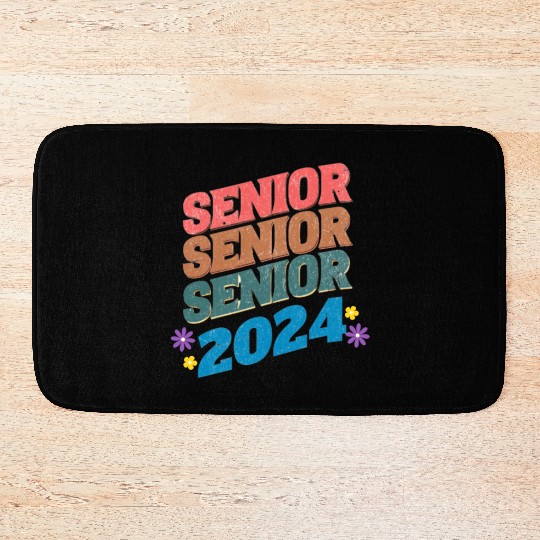 Groovy Senior 2024 Back To School Graduation Class Bath Mats
